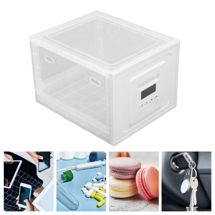 [Lightnice] Clear Lockable Storage Box Digital Combination Timed ...