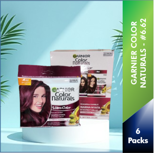 【Pack of 6】 #6.62 Cranberry Red - Garnier Hair Color Naturals Ultra Color SACHET Hair Dye