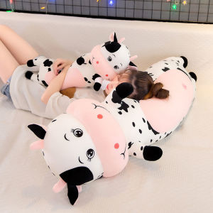 Cute Cartoon Pillow Cow Plush Doll Toy Hotdog Pillow Long Huggable Pillow Human Size Stuff Toys For Girls Big Size Kid Childrens Birthday Gift
