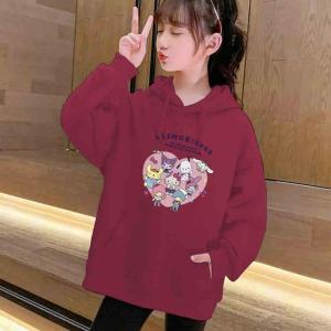 ZEEMIN Halloween Christmas Sanrio Kawaii Hello Kitty Girls Sweatshirts My Melody Kuromi Anime Cartoon Lovely Fashionable Versatile Velvet Loose Hooded Tops