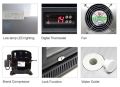LVNI 2 Door Cooler double glass door (900mm) Black (Compressor,2~10c)with lock,blower fan ,pipe less. 
