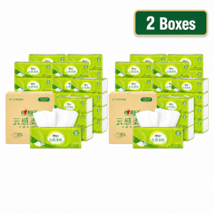 【Pure Care】 【24Packs/Box】心相印Hearttex 3-Ply Facial Tissue 100 Sheets Soft Box Tissue for Home Office Delicate Skin