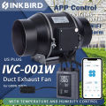 INKBIRD 6 Inches Inline Duct Exhaust Fan with Smart Controller Variable Fan Speed Temperature and Humidity Control HVAC Vent Blower for Grow Tents Hydroponic Cultivation Kitchens IVC-001W. 