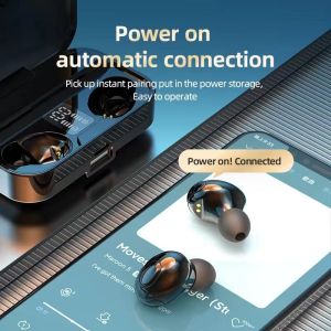 Handfree bluetooth LB-9 plus powerbank Wireless Earphone Bluetooth 5.0 TWS LB9 / TWS Bluetooth HIFI Stereo 9D Kontrol Sentuh with Mic