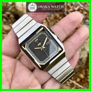 ĐỒNG HỒ PIN KIM TRÔI  -  [ ĐỒNG HỒ PHỐ ] Đồng Hồ Nam Seiko 5 Vát Cạnh 38mm Mặt Vuông Dây Thép Không Gỉ Lịch Ngày Thứ Cổ Điển Lịch Lãm