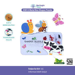 Beringin Toys - Metal Box Shapes Puzzle / Mainan Puzzle / Puzzle Kayu / Shapes Puzzle