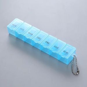 GOUPO 7 Days Weekly Pill Box Colorful Mini Size Storage Container Convenient Button Open Design Pill Organizer Case For