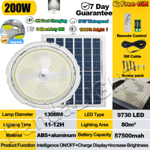 Solar Ceiling light with Solar Panel 3000W outdoor waterproof IP68 Original lamp outdoor 7930 LED lights
