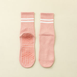 VTTO Long Yoga Socks with Grips for Women Home House Floor Barre Non-slip Socks Dance Pilates Fitness Cotton Stocking