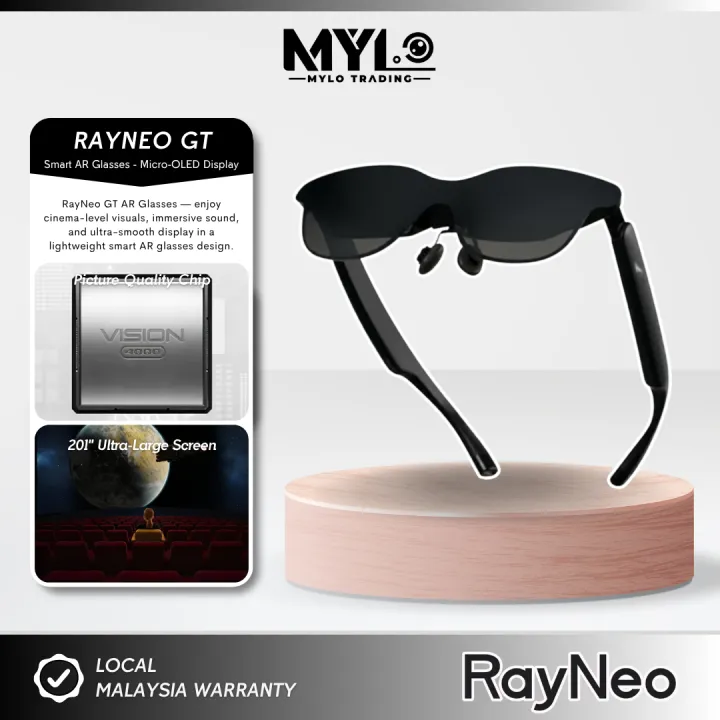 RayNeo GT | GT Max AR Glasses - Vision 4000 | Micro OLED XR Smart Glasses | 201 Inch Giant Screen | Dolby Vision 4K