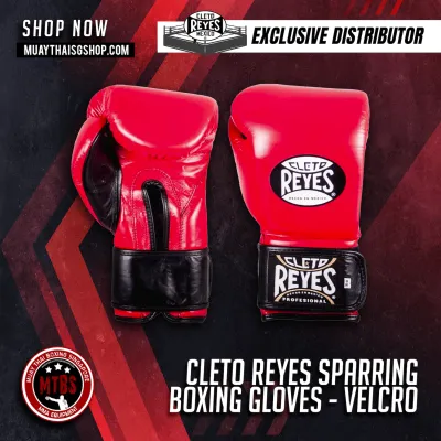 [Official Distributor] Cleto Reyes Professional Velcro Extra Padding / Double Padded Sparring (Red) Boxing Gloves