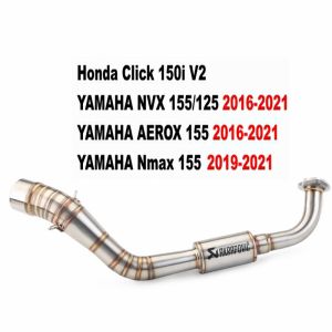 Motorcycle Exhaust System Elbow Slide-In Type For Yamaha NVX 155 125 NVX155 AEROX155 Nmax V2 Click 150i V2
