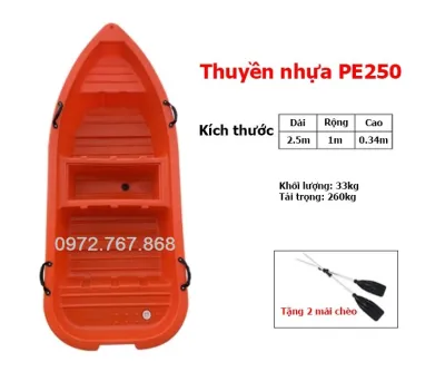 Thuyền Nhựa PE250 MIỄN PHÍ VẬN CHUYỂN CÓ HÀNG SAU 10-14 NGÀY