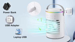 Portable Desktop Air Cooling Fan With 3 Speed Setting Cooling Fan 8h Timer Function For Dormitory Study Office Desk