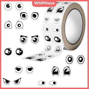 WHPHous 500Pcs Cute Cartoon Eye Stickers Roll Assorted Expression Decals For DIY Craft Classroom School Teacher Stationery Book Decor