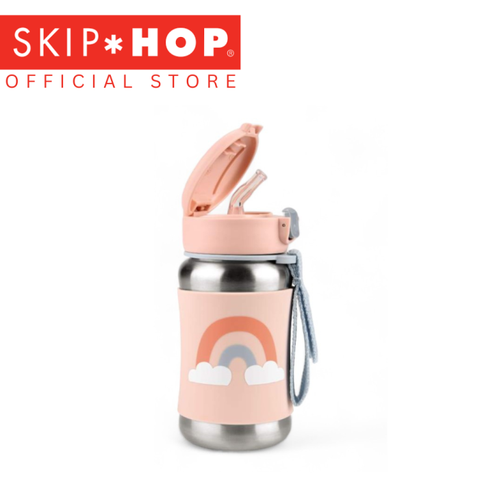 Skip Hop Sparks Toddler Tumbler Stainless Steel Insulated Sippy Cup with Straw - Rainbow