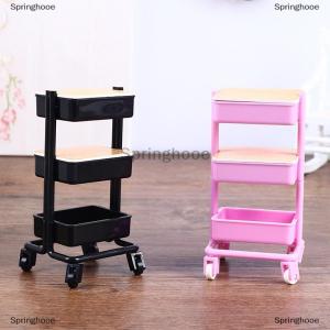 [COD] Springhooe 1:12ตุ๊กตารถเข็นรับประทานอาหาร W/WHEEL Storage SHELF เฟอร์นิเจอร์ตกแต่งของเล่น