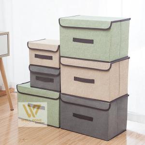 กล่องพับ กล่องอเนกประสงค์ (มีกล่องใหญ่และกล่องเล็ก) กล่องผ้าลินิน กล่องใส่เสื้อผ้า กล่องเก็บของ พับเก็บได้ มี 7 สี wd99.