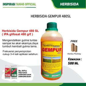 Herbisida Gempur 480SL 1 liter/Herbisida Gempur 1 liter/Obat Pertanian Herbisida Gempur/Herbisida Sistematik Gempur 1 liter