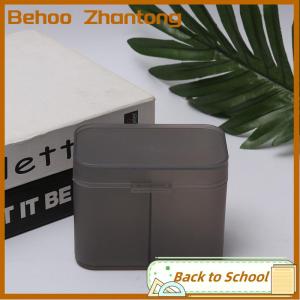 Behoo กล่องเก็บที่ใส่สำลีแผ่นเช็ดเล็บกล่องเก็บอุปกรณ์จัดเก็บแปรงแต่งหน้าสองช่อง