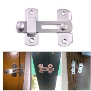 (NO screw)Stainless Steel Safety Hasp Door Lock for Bathroom Bedroom Door Catch Latch