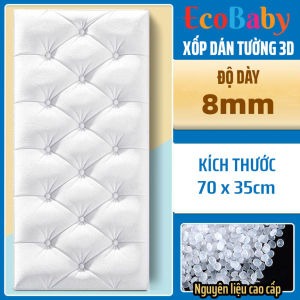 Thảm xốp 3D xốp dán tường giấy dán tường tự dính tấm dán tường không thấm nước xốp dán tường 3d dùng trong phòng khách phòng ngủ - 70x35x0.8cm - màu trắng - ECOBABY