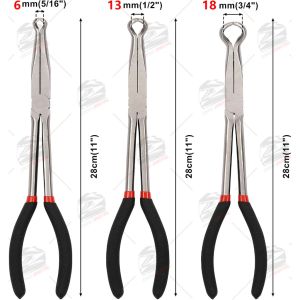 3Pcs Hose Gripper Plier Multifunction Long Reach Removal Pliers Injector Sensor Spark Plug Car Electrical..