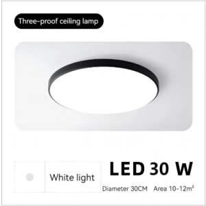 Ultra-thin Lighting Lamp Circular Ceiling Lamp LED Moisture-proof Mosquito-proof and Dust-proof Lamp Ceiling Light Bathroom Balcony Corridor Light Guest Room Lamp