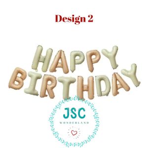 16 Inch Retro Theme Caramel Coffee Cream Happy Birthday Alphabet Balloon Set of 13 Pcs Apricot Skin Color Balloon Birthday Party Decoration