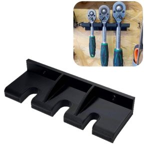 GORGE Đen Giá đỡ cờ lê ratchet Nhiều Khe Cắm Gắn tường Giá để cờ lê bánh cóc Tiết kiệm không gian Hộp đựng dụng cụ Kho chứa đồ trong gara