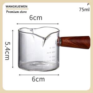 [COD] 70 75ml Espresso Double Spout Measuring Cup Heat-Resistant Handle Clear Scale Wine Milk Coffee Measure Jug