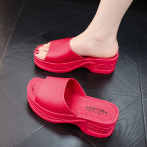 [Free Shipping] New womens thick-soled slip-on sandals for outdoor wear non-slip platform plastic sandals