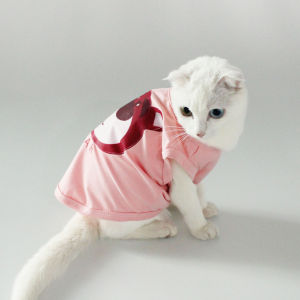 Pet dogs cat clothes summer cats anti-hair cute small milk cat than bear vest strawberry bear