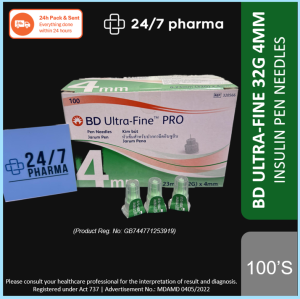 (Exp:02/28) BD UltraFine Pro Plus 4MM 32G Micro-Fine Microfine Ultra-fine  Insulin Pen Needles 100s 0.22mm 新优锐微细胰岛素笔针