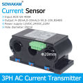3-Phase AC Current Transmitter AC0-5A-400A Current Detection 4 20mA 0-5V 10V RS485 Output 3-Phase Perforated Current Sensor Transducer. 