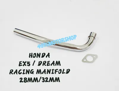 CHROME STEEL RACING MANIFOLD MANIFUL EX5 DREAM HIGH POWER 28MM 32MM CHROME EXHAUST FRONT PIPE EKZOS PIPE DEPAN KROM