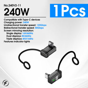 FONKEN 240W USB-C To Type-C Fast Charging Adapter Aluminum Alloy 80Gbps Data Transfer 8K 60Hz Connector for Phone Laptop