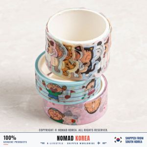 Crayon Shin-chan Washi Tape 3 Gulung Kostum Haiwan Boleh Koyak 80pcs untuk Journal Deco DIY