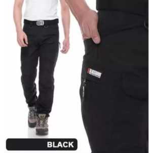 Celana Cargo Pria Full Length Motif Loreng Camouflage Kanvas Twill Premium