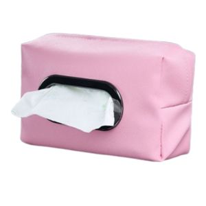 SHIHENG PU Leather Car Tissue Holder Adjustable Strap Practical Automotive Napkin Holder Gift Soft Car Seat Back Tissue Bag Decoration