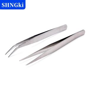 [COD] 🔥🔥🔥SHNGki 2pcs thép không gỉ thẳng khuỷu tay nhíp chắp vá móc Pick-up dụng cụ trang điểm