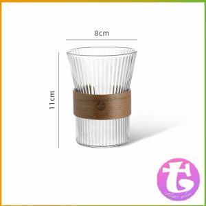 ถ้วยน้ำผลไม้ แล้วใสลายจีบถี่ ถ้วยกาแฟ  ถ้วยนม glass cup