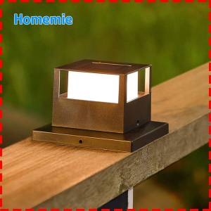 solar gate pillar light LED Aluminium Tricolor Outdoor garden lamp waterproof IP67 Gate wall lights outdoor pillar light lampu pagar holder outdoor Pillar Lights Automatic sensor Warm White Post Lights Fence Post Garden lights COD