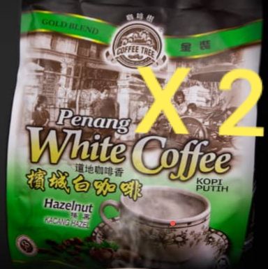 2 packs of Coffee Tree Penang White Coffee - Hazelnut - (15x40g=600g ...