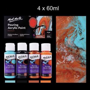Mont Marte Pouring Acrylic Paint Set Premium 4pc x 60ml (2oz)