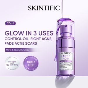 SKINTIFIC Lactic Acid Skin Renewal Exfoliating Serum 20ml Triple Acid Formula Control Oil Combat Acne Fade Acne Scins Achieve Radiant Skin In 3 Uses Suitable For All Skin Types