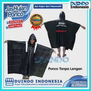 Duindo - Jas Hujan Black Mammoth Jaket Celana - Ponco Lengan - Ponco Mamot Hitam Mantel Pira Wanita