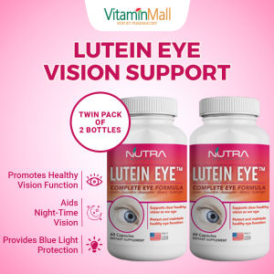 Nutra Botanics Lutein Eye Supplement + Zeaxanthin Bilberry - 60 Capsules - 5 Eye Vitamin for Healthy Vision