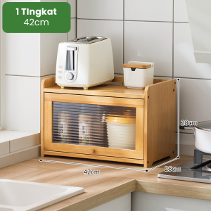 Mainland Rak Lemari Dapur Minimalis Rak Piring Dapur Serbaguna Rak Oven Microwave Penyimpanan Multi-layer HSB405
