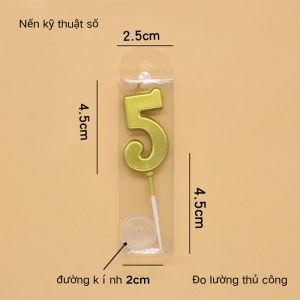 Nến Số  Vàng Chữ 0-9 Trang Trí Bánh Kem Sinh Nhật-HAUSE